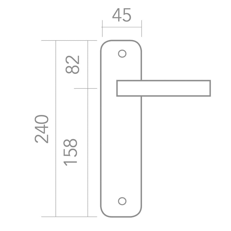 Manilla modelo '403' con placa oval de acero inoxidable para puertas