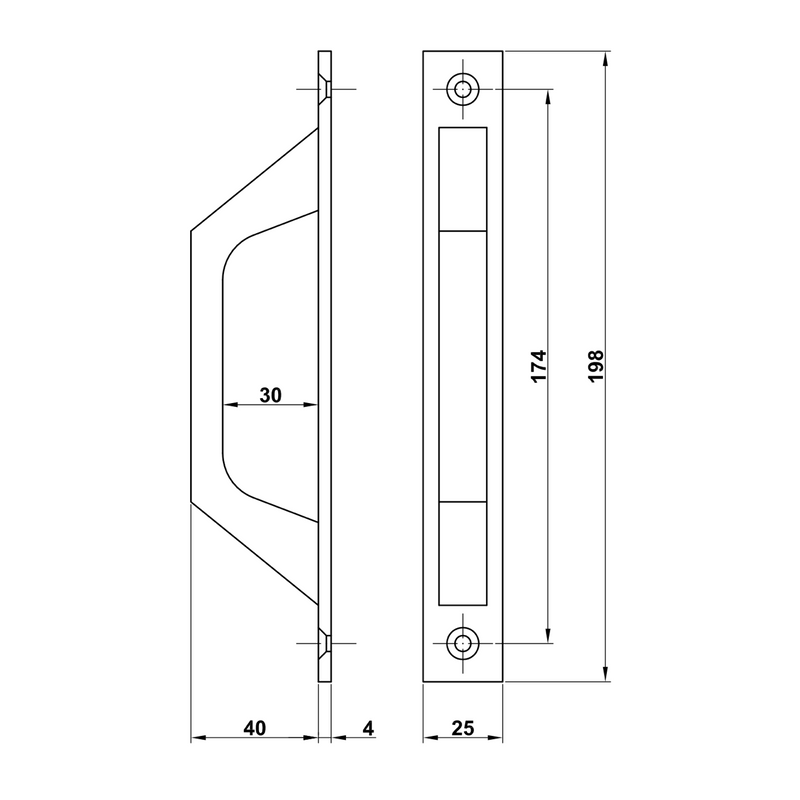 Manillón recto de aluminio en acabado blanco para puertas y ventanas