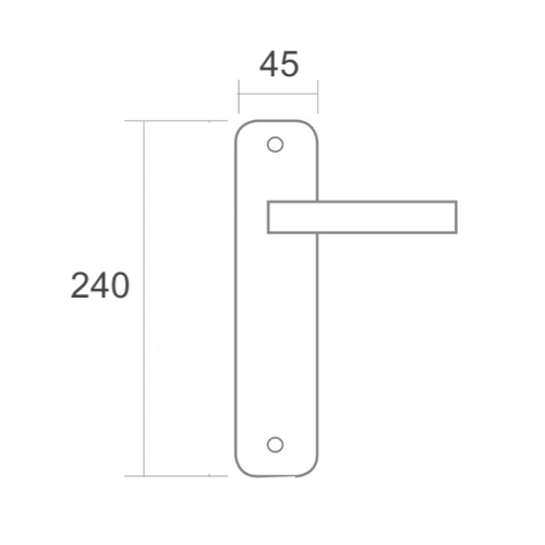 Puxador ondulado modelo '130A' com placa oval de alumínio para portas com acabamento em níquel acetinado 