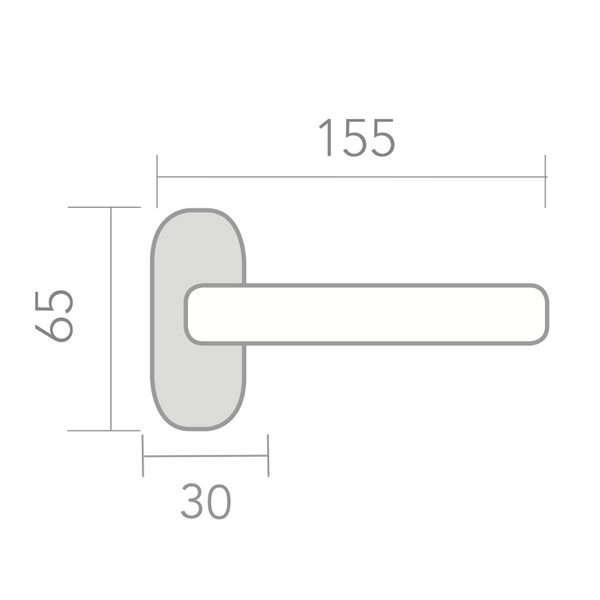 Puxador '503' com roseta oval em aço inoxidável para portas metálicas ou em PVC 