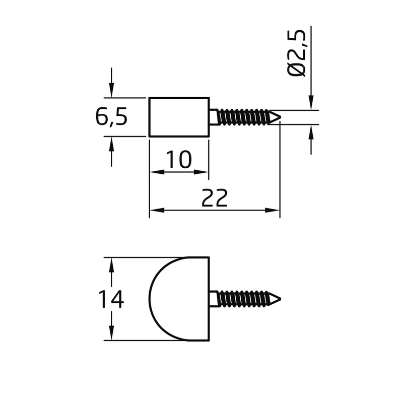 8 soportes de plástico marrón con tirafondo de Ø14X22mm ideal para baldas de armarios