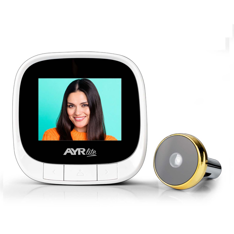 Mirilla digital LITE 9001 negro/dorado con pantalla de 2,4"