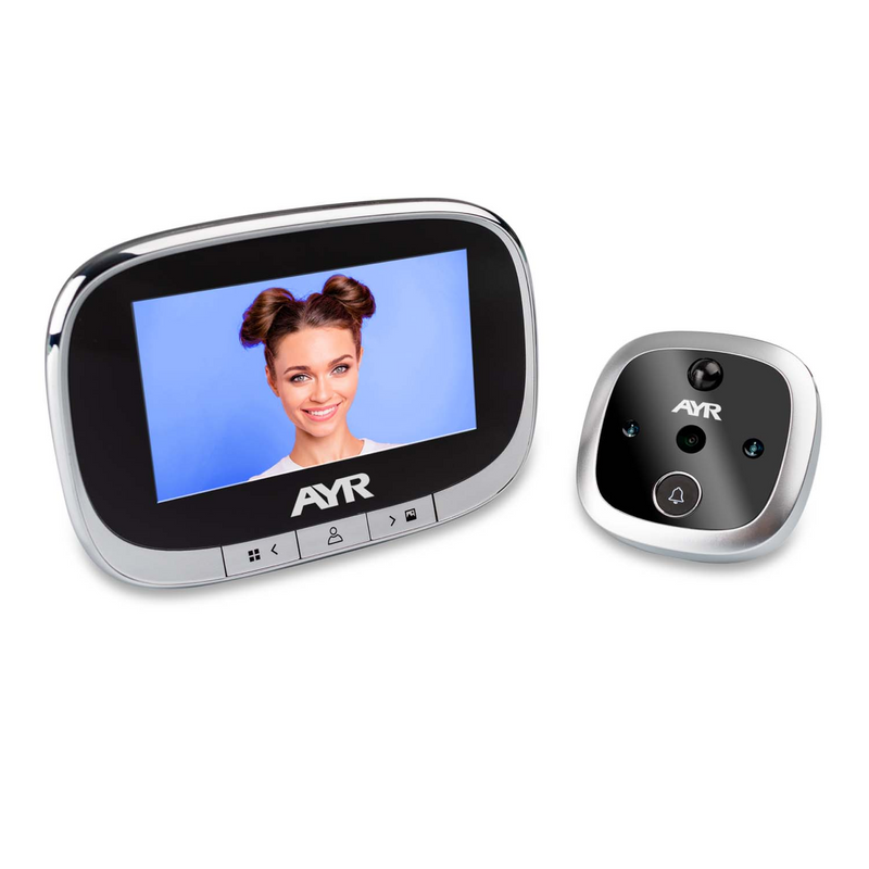 Mirilla niquelada AYR 763 de WIFI con pantalla de 4,3" y sensor ajustable