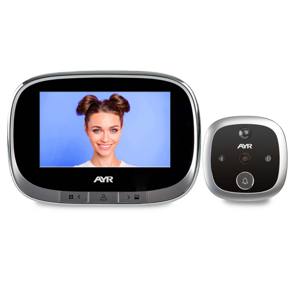 Mirilla niquelada AYR 763 de WIFI con pantalla de 4,3" y sensor ajustable