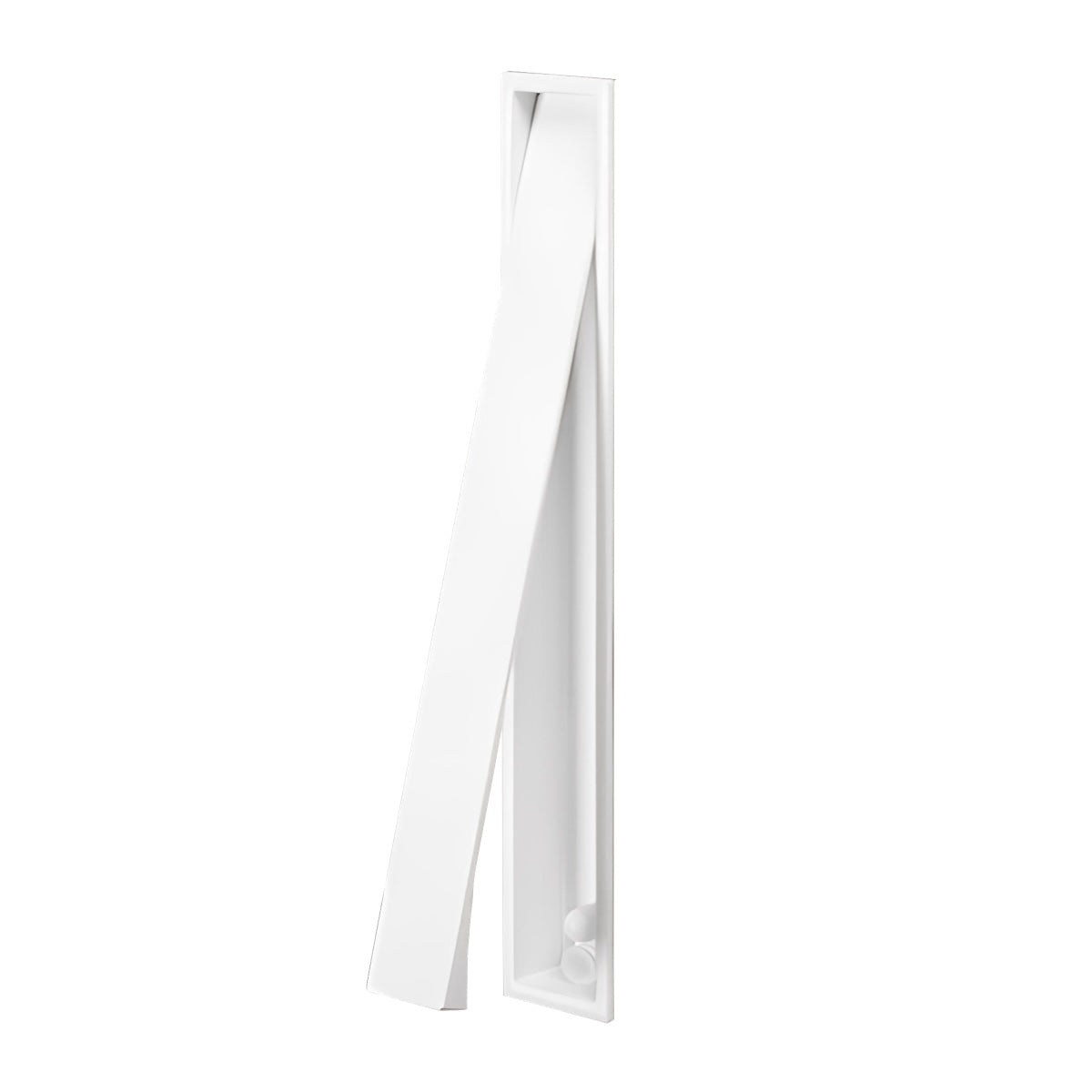 Tirador rectangular de cazoleta Clos blanco de 160mm de altura para puertas correderas