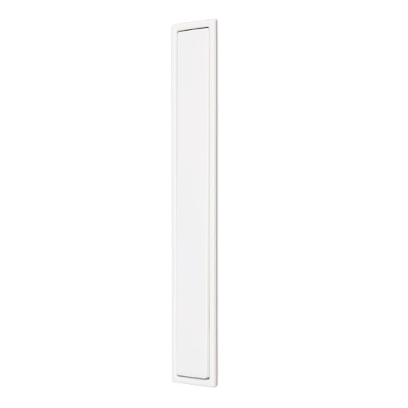 Tirador rectangular de cazoleta Clos blanco de 160mm de altura para puertas correderas