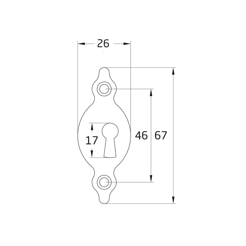 Fechadura vertical lisa para chave gorge com acabamento em couro para móveis de 67x26mm