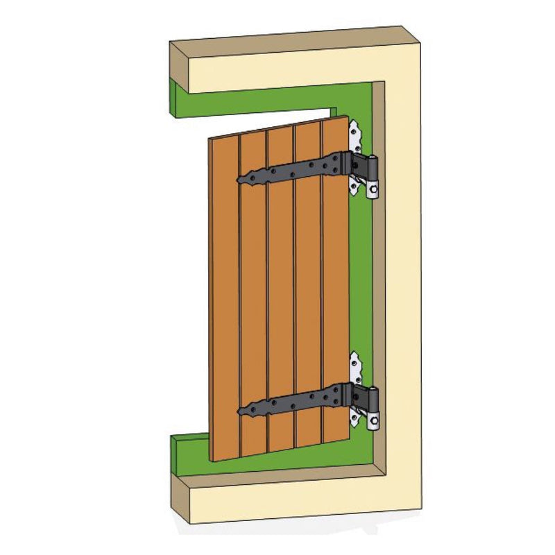 Dobradiça castelhana 400x35mm ajustável de 72 a 95mm para montagem com pino de 14mm de diâmetro