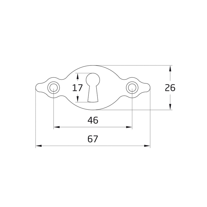 Fechadura horizontal lisa para chave gorge com acabamento em couro para móveis 26x67