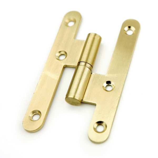 100 high satin gold steel hinge with round blade for doors 