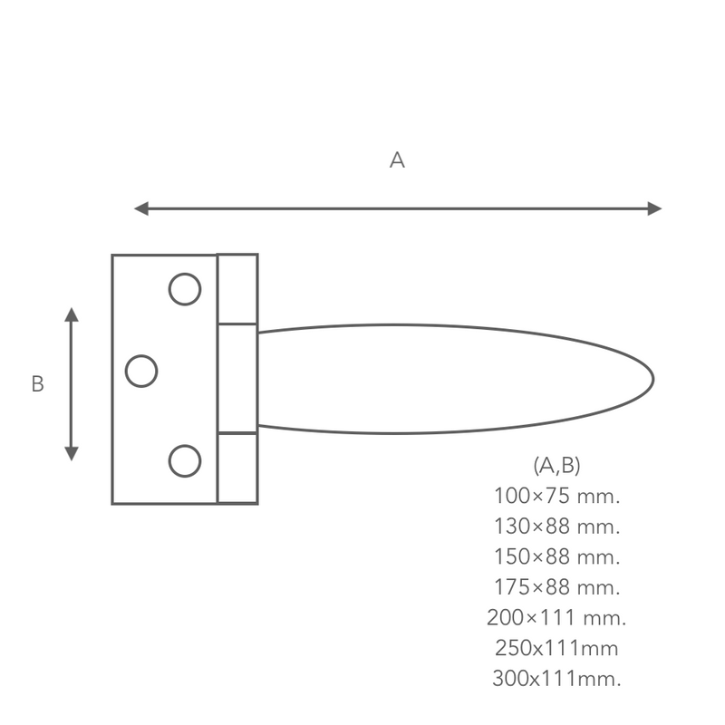 150x88 T hinge made of steel in nickel-plated finish