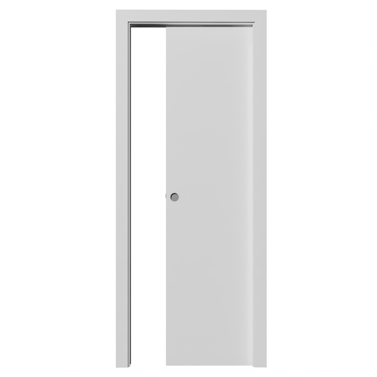 Puerta corredera ciega LISA de 2030x605x35 en lacado blanco con KIT incluido