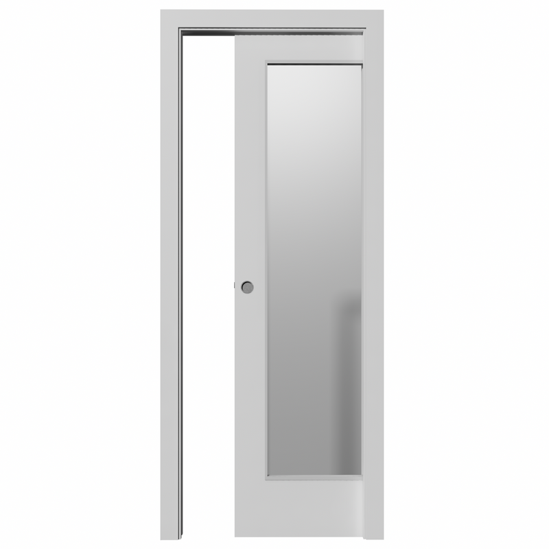 Puerta corredera de vidrio grande LISA de 2110x905x35 en lacado blanco con KIT incluido