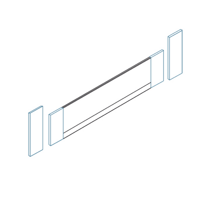 Set de conectores de 80mm de altura blancos para frontal de cajón interior