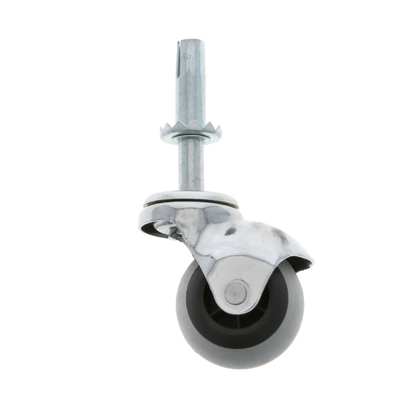 Rueda Ø40mm de goma gris tipo bola con espiga y casquillo para muebles