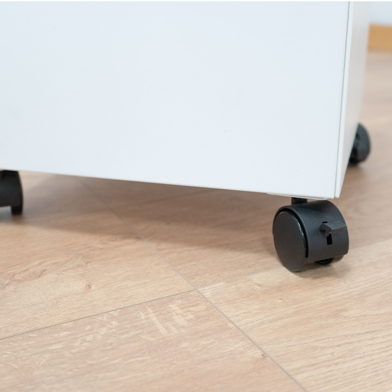 Ø60mm wheel with brake made of black nylon with plate to support 50kg on furniture and cabinets