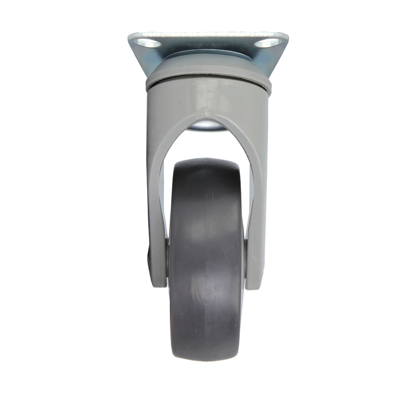 Grey wheel with nylon support and grey rubber band with 360º rotating plate