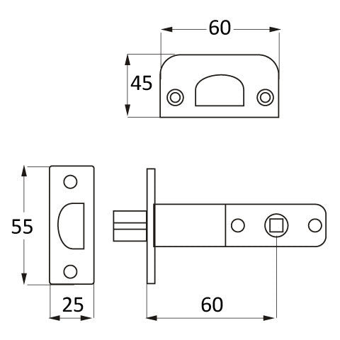 Plano picaporte tubular incluido en el SET 8003