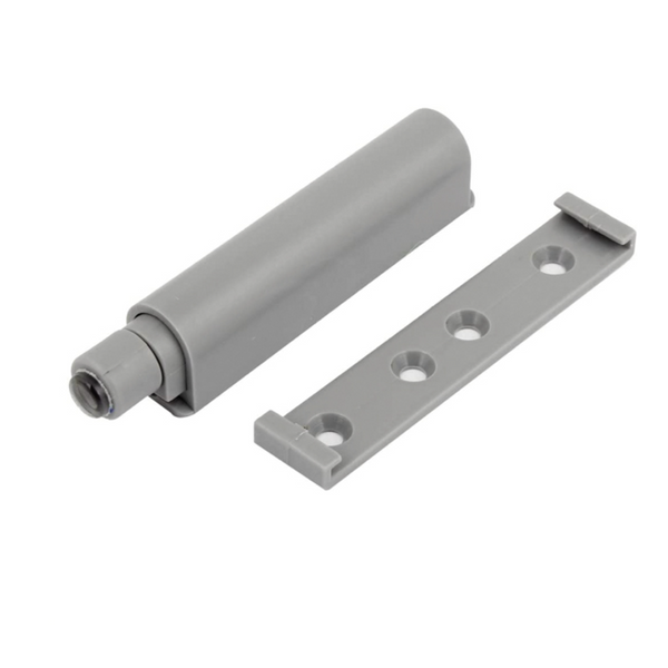 Pulsador Push gris con la punta de plástico de 57,5mm ideal para apertura armarios