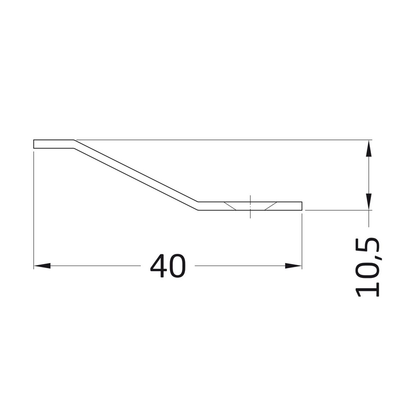 Oak aluminum flashing on 820x40mm screw-in step for floor