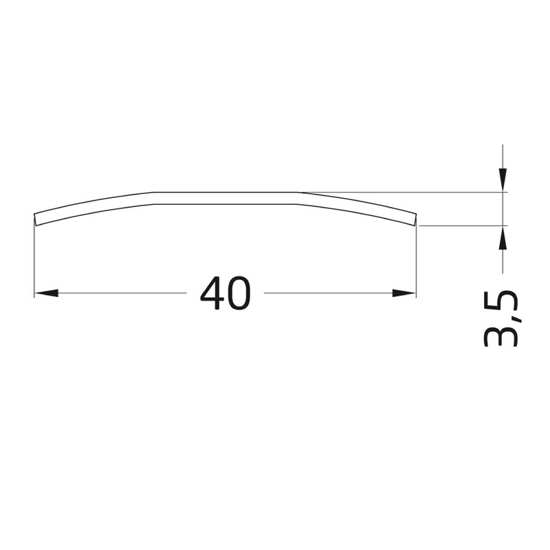 985x40mm oak finish aluminum adhesive smooth flashing for floors