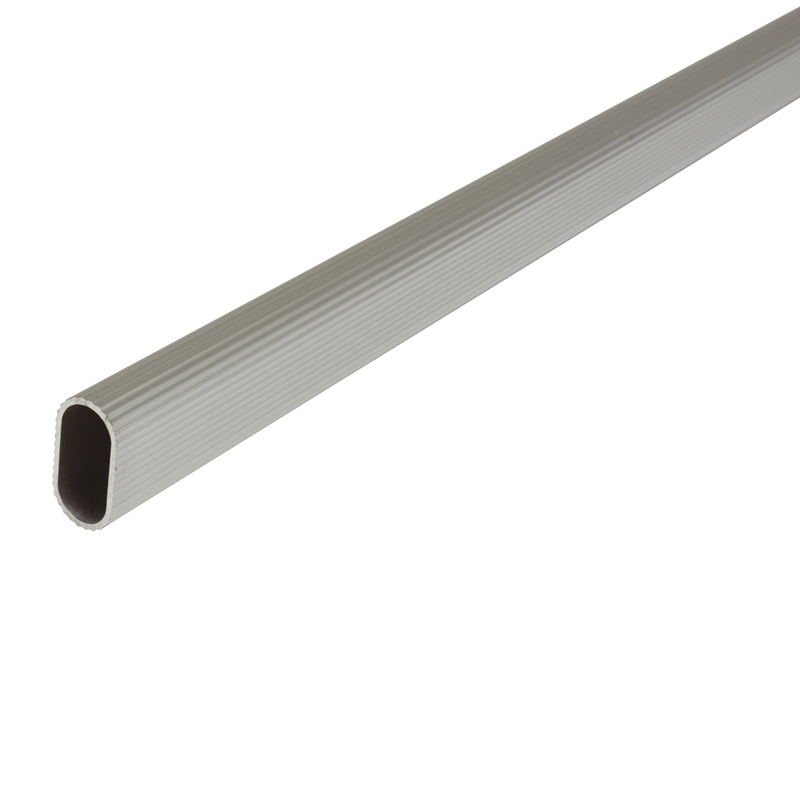 1 meter oval fluted silver tube for cabinet made of aluminum and 30x15mm profile