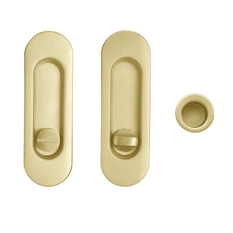 Kit uñero 75200 ovalado con condena y picaporte de 16mm en dorado mate para puerta corredera