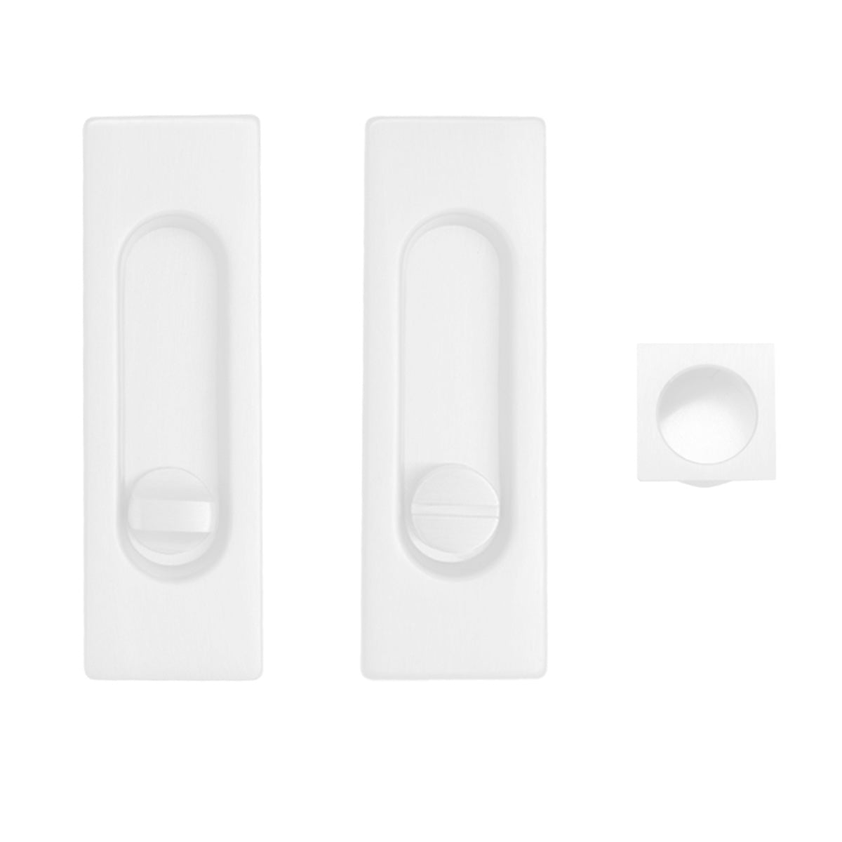 Kit uñero 75400 rectangular con condena y picaporte de 16mm en blanco para puerta corredera