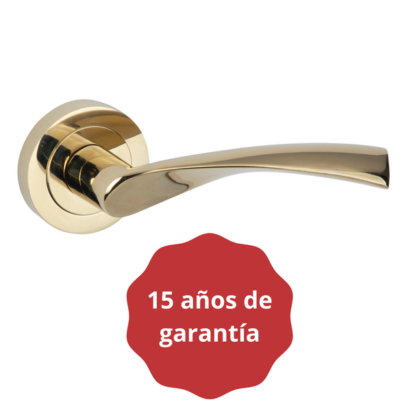 Manilla OLA de Zamak modelo '130' con Roseta Redonda acabado PVD dorado brillo