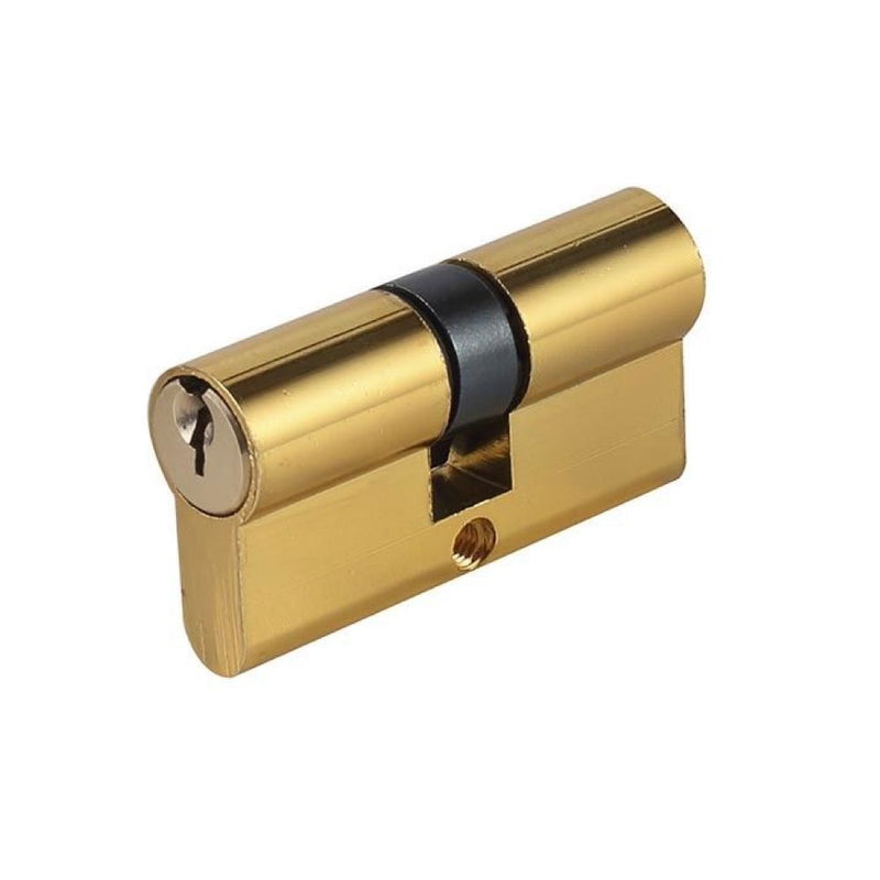 Opening cylinders with the same serreta key in gold finish for doors