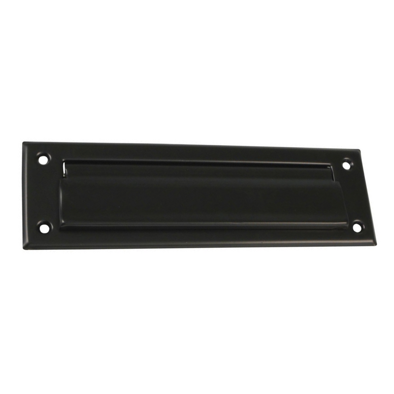 Boca-cartas rectangular 254x73mm acero acabado negro para puertas