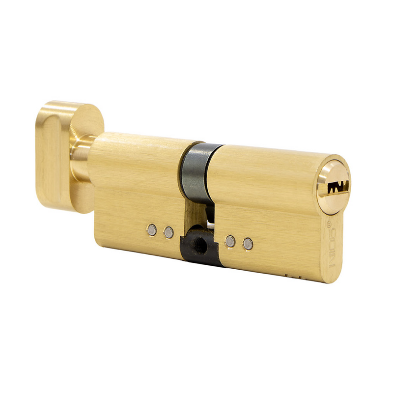 High security brass 35x35 cylinder with button for doors 