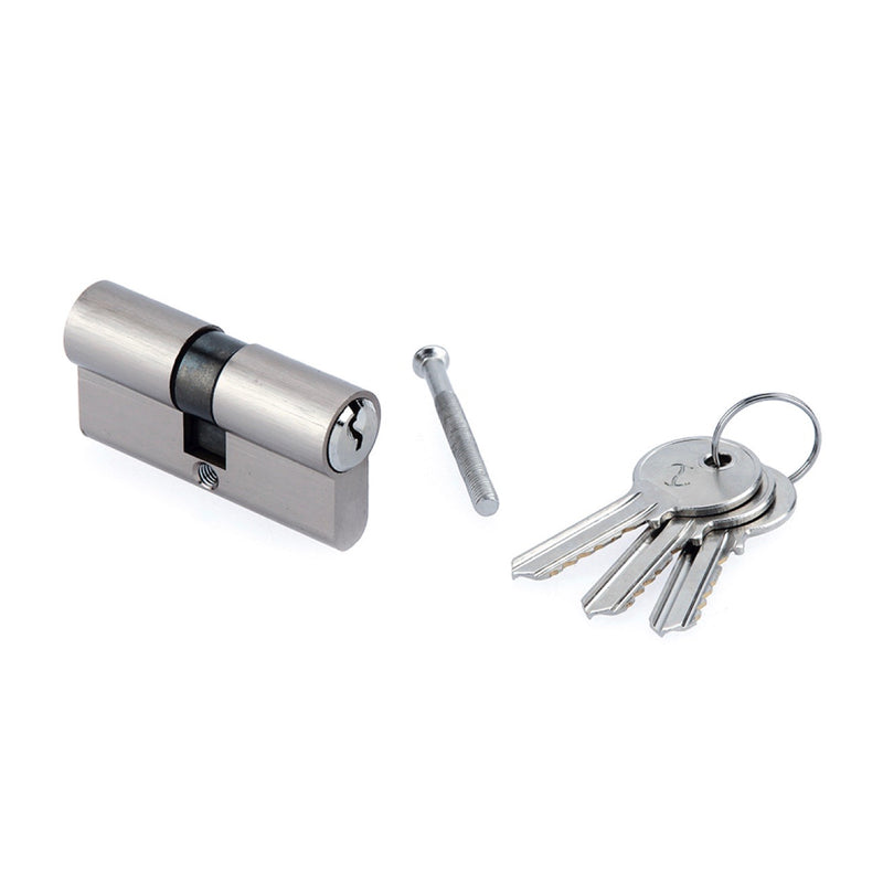 Cylinder with serreta key nickel-plated finish 35x35 