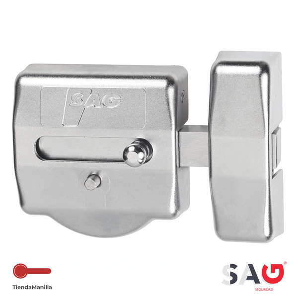 Cerrojo de seguridad de sobreponer SAG CSI cromado para puertas de 50mm