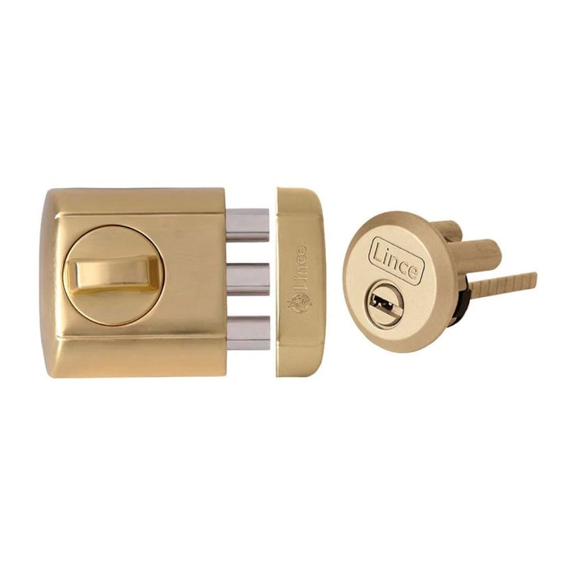 Cerrojo 4930 SUPRA KEY Lince de alta seguridad en acabado oro para puertas