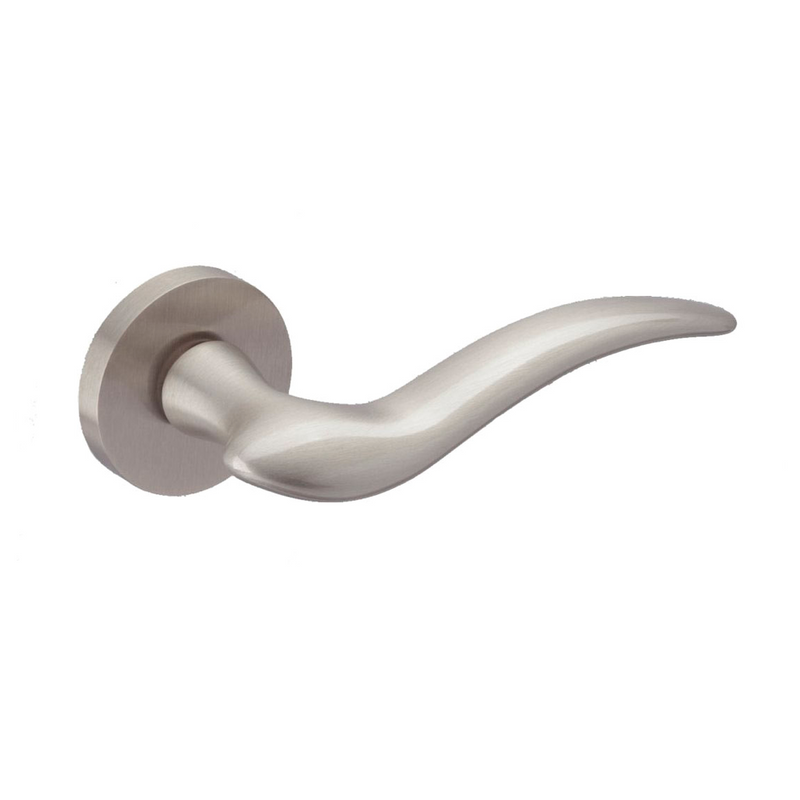 Round rosette in satin nickel finish model Valentina 119 for doors 