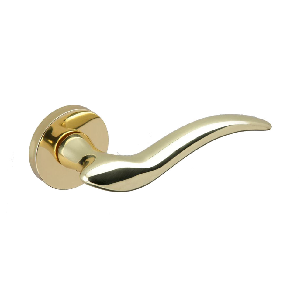 Round Rosette in polished brass finish model Valentina 119 for doors 