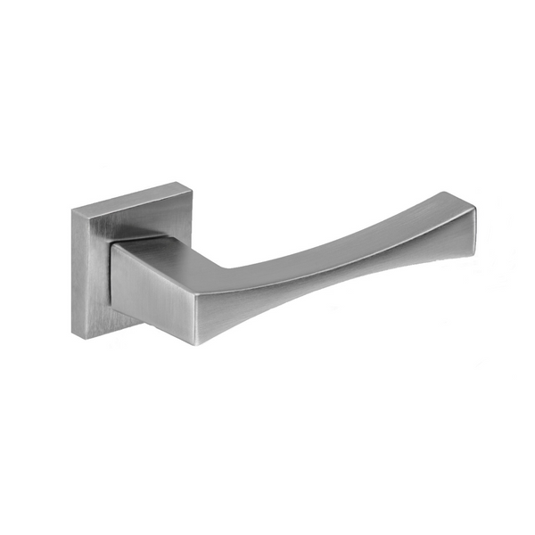 Square Rosette in satin chrome finish Arco 712 model for doors 