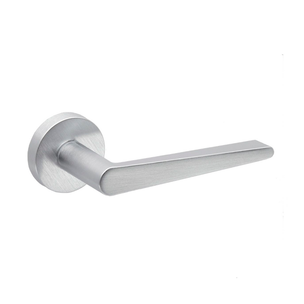 Round rosette in satin chrome finish model Chronos 755 for doors 