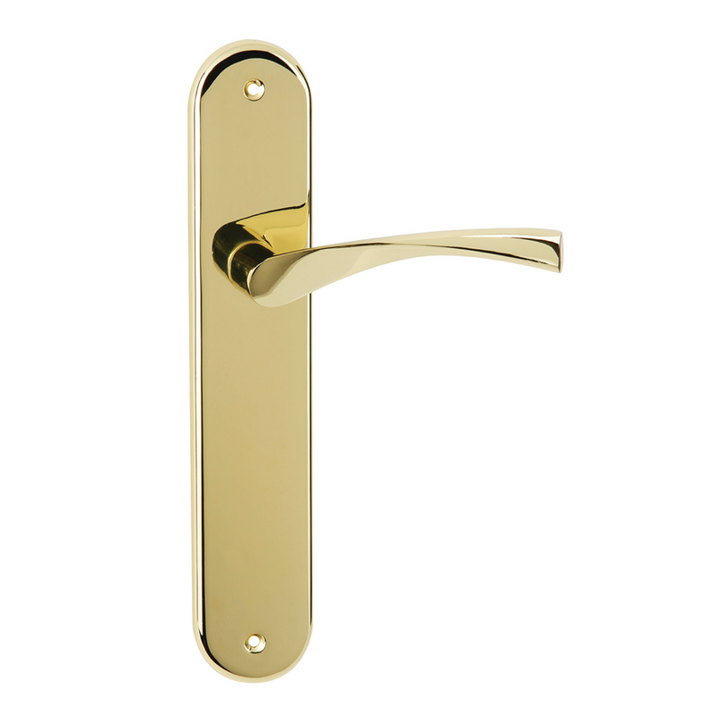 Manilla con placa dorado pulido brillo para puertas modelo 130pb