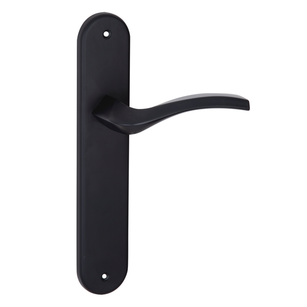 Model '1027' handle with black oval zamak plate for doors 