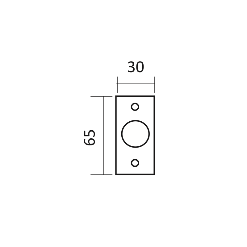 Medidas de Pomo Rectangular acabado negro ideal para muebles y armarios de 65 x 30mm