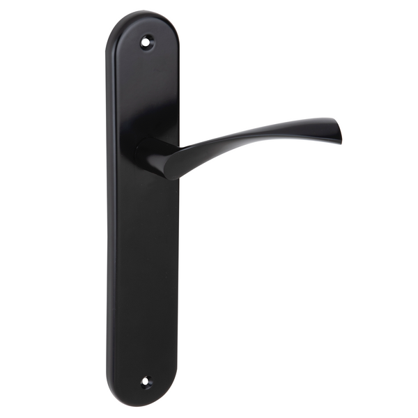 Zamak model '130' wave handle with oval plate matte black finish for doors 