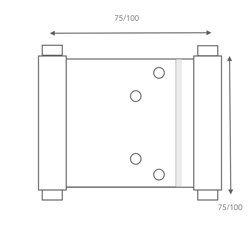 Double action stainless steel hinge in stainless steel finish for doors VARIOUS SIZES 