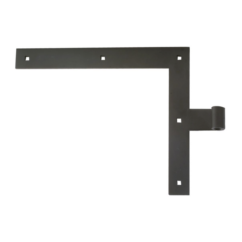 Gozne negro de 400x240mm de escuadra canto recto para montaje con pernio de eje 14mm